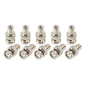 Rg59  313055087033 10 Pcs Bnc Male Plug To Rca Female Jack Adapter Coax Cable Connector Couple