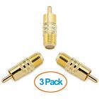 3pack Aurum Cables Rca High Quality F Type Female To Male Coax Cable 889907010134