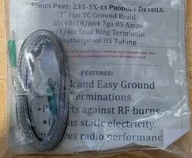 2-4x-1 Abr Industries 233/2-4x-1 10ft 1in Flat Tc Ground Braid With #10 Stud Ring Terminal