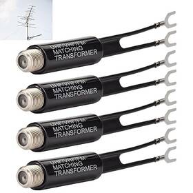 Accencyc Aemt04p 4 Pcs Uhf/vhf/fm Antenna Balun Transformer-converting 75 Ohm To 300