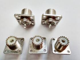 25-7350 Aim 5 Pack Uhf Female Jack So 239 Panel Chassis Mount Connector Nos