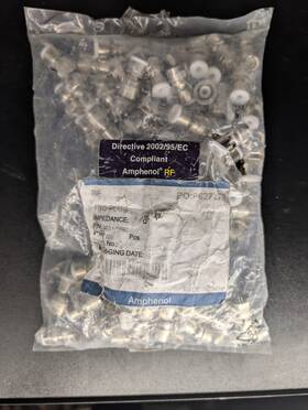 031-4662 Amphenol Lot Of 100 Rf Tnc Male Crimp Plug Connectors 50 Ohm P/n
