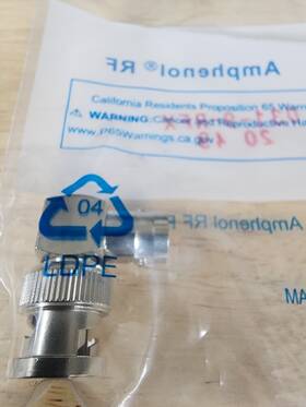 031-9-rfx Amphenol 031-9-fx Rf Bnc Jack To Plug Adapter 50 Ohm Right Angle