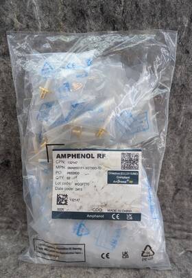 Sma6551f1-3gt50g-50 Amphenol 132147 50 New Connector Rf. Panel Mount Jack Receptacle Sma6551f1-3gt50g-50 Amphenol 132147 50 New Connector Rf. Panel Mount Jack Receptacle