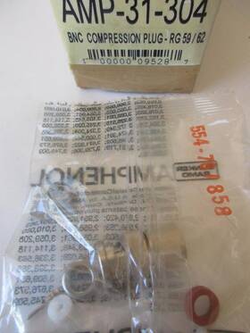 31-304 Amphenol 8 Pack Connector Capt Cont Bnc Plug Male Clamp 75 Rg59 62
