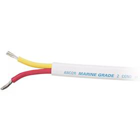 Ancor 445006538554 Marine Grade Tinned Duplex Safety Cable Red And Yellow With White Jacket 14/2
