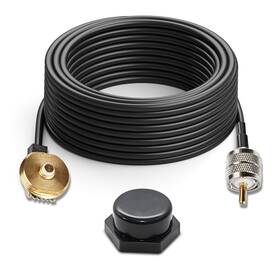 Xcnmoc-1669 Anina Rg58 Nmo Antenna Mount To Pl259 Male Coax 16ft Pure Copper Cable With Cap