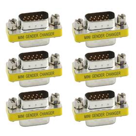 4351101931 Antrader 6 Pack Db15 Vga Svga Kvm Male To Mini Gender Changer Coupler Adapter