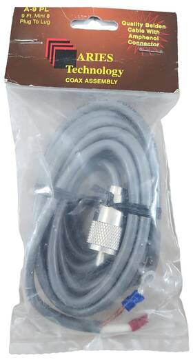 Aries A-9pl Belden 9 Foot Mini 8 Plug To Lug Cb Radio Coaxial Cable