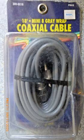 Barjan 020126013302 18 Foot Mini 8 Coax Cb Radio Antenna Coaxial Cable Soldered Pls 18ft