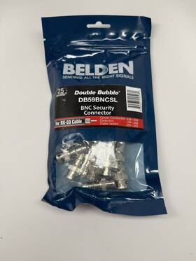 Db59bncsl-25 Belden Db59bncsl Lot Of 25 Double Bubble Connector Coax Compression Psa59/6
