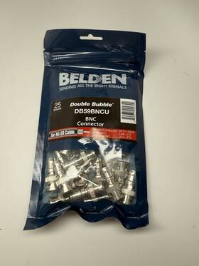 Db59bncu-25 Belden Db59bncu Lot Of 25 Double Bubble Connector Coax Compression Psa59/6