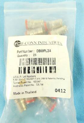 Db59pl2 Belden Db59pl2/4 Connector Rg59 F-type Plenum Size 2/4 - Quantity Of 21