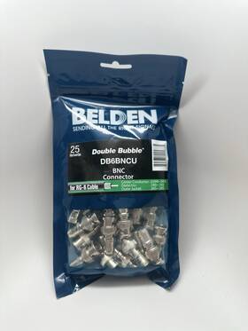 Db6bncu-25 Belden Lot Of 25 Double Bubble Connector Coax Compression Psa59/6