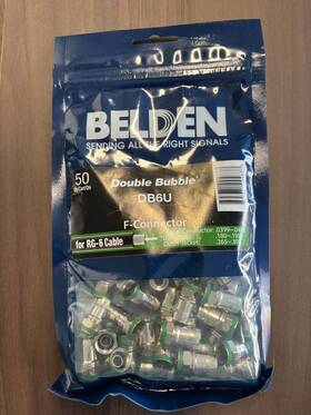 Db6u-bel Belden Double Bubble Rg-6 F Connector