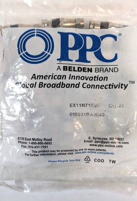 Ex11n716mp Belden Lot Of 25 Ppc Brand # Universal Compression Connector Ex11n716mp Belden Lot Of 25 Ppc Brand # Universal Compression Connector