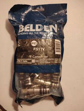 Rg-11 Belden Fs11v Easy To Compress F Connector For Cable Silver 25 Pack