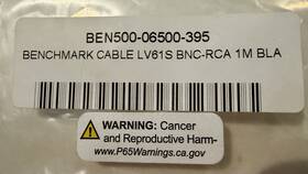 Benchmark Ben500-06500-395 Lv61s Bnc Male To Rca Coaxial Cable 1m Black