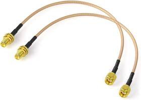Bingfu 445001741799 Wifi Antenna Extension Cable 2-pack Rp-sma Male To Female Bulkhe