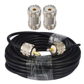 00004699 Boobrie Rg58 49.2ft Uhf Pl259 Rf Coaxial Coax Cable 2pcs Double Female