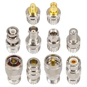 Boobrie 772629271580 10pcs Rf Coaxial Connector Sets Uhf Adapter Kit Female To Sma/