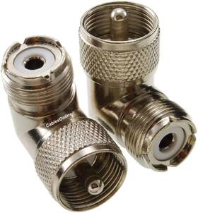 Rf-u103-2 Cablesonline.com 2-pack Uhf Pl259 Male To So239 Female Right Angle Adapters Rf