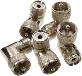 Rf-u103-5 Cablesonline.com Uhf Pl259 Male To So239 Female Right Angle Adapter Nickel-plated Machined B