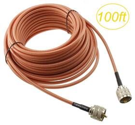 R4-u100 Cablesonline 100ft Rg400 Double-braided Spc Shield With Uhf Pl259 Male/male 50 Ohm Coax Cable