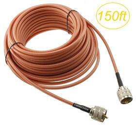 R4-u150 Cablesonline 150ft Rg400 Double-braided Spc Shield With Uhf Pl259 Male/male 50 Ohm Coax Cable
