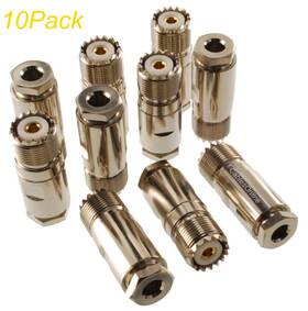 Rf-u920c-10 Cablesonline 10-pack Uhf So-239 Female Clamp -type 50-ohm Connector For Rg8x Mr240 Coax Wire