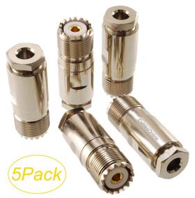 Cablesonline Rf-u920c-5 5-pack Uhf So-239 Female Clamp -type 50-ohm Connector For Rg8x Mr240 Coax Wire