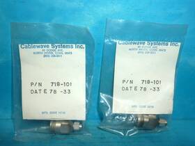 718-101 Cablewave Systems N F To Sma M Rf Coaxial Adapters Sealed 2pcs 718-101 Cablewave Systems N F To Sma M Rf Coaxial Adapters Sealed 2pcs