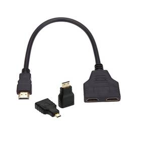 Hd-167-cy Chenyang Hd-023/hd-038/hd-167-cy Hdmi 1 To 2 Splitter Switch Extension Cable Adapter With Micro And Mini Co