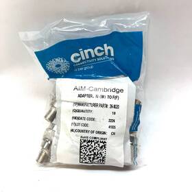 26-8020 Cinch Aim Cambridge Aim-cambridge Adapter N M To F 10 Each New
