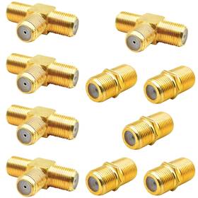 5pzhi-us Ckanday 5p-3tong-splitter 10 Pack Rg6 Coax Coaxial Cable Extender And F Type Female To 2 3 W