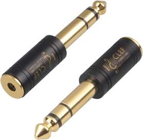 Clef Audio Labs Cal-ha100bc-2pk 2-pack Stereo Jack Adapter Gold Plated 6.35mm 1/4ftft