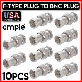 1155-zs Cmple 10 Pcs Bnc To F-type Coax Adapter Plug F Connector Coaxial Converter