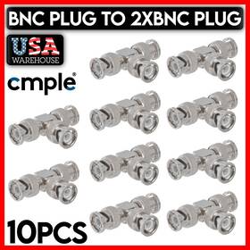 1156-zs Cmple Bnc Plug To Dual Plugs Adapter Coaxial Connector T-shape Splitter 10 Pcs 1156-zs Cmple Bnc Plug To Dual Plugs Adapter Coaxial Connector T-shape Splitter 10 Pcs