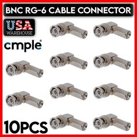 1158-zs Cmple Bnc Connector 90 Right Angle Twist On Plug For Rg-59 Coax Coaxial Cable 10 Pcs