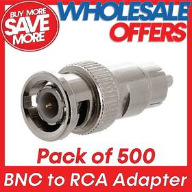 1159-ab Cmple 500 Pcs Bnc To Rca Adapter Coaxial Cable Converter Cctv Camera Connector M/m