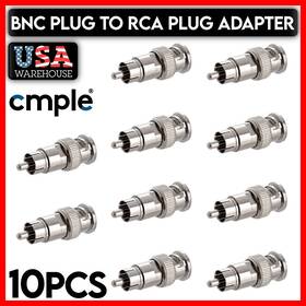 1159-zs Cmple Bnc To Rca Adapter Plug Connector Coaxial Cable Converter 10 Pcs