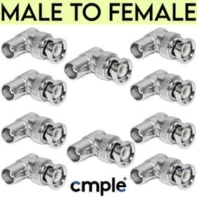 1172-zy Cmple 10 10pcs Bnc To Connector Coax Cable Straight Coupler Right Angle Adapter