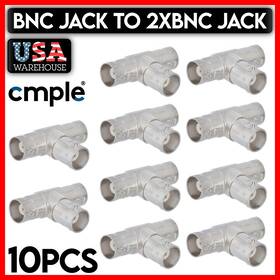 1174-zs Cmple 10 Pcs Bnc To Dual Adapter Coaxial T-shape Male Jack Splitter Coupler