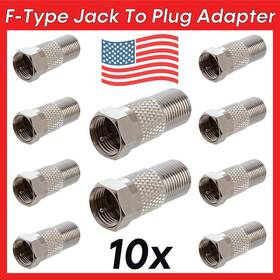Cmple 1187-as 10 Pack F-type Jack To Plug Adapter Coax F Connector Converter Length Extender