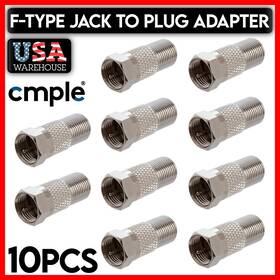 1187-zs Cmple F-type Plug To Jack Adapter F Connector Coaxial Converter Length Extender 10 Pcs