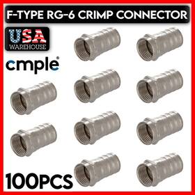 1188-zs Cmple F-type Crimp-on Connector F Plug For Rg6 Coax Coaxial Cable Cctv Camera 100 Pcs