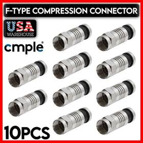 1189-zs Cmple F-type Compression Connector Type F Male Plug For Rg-6 Coax Coaxial Cable 10 Pcs