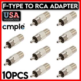 1194-zs Cmple 10pcs F-type To Rca Adapter Plug F Jack Connector Coaxial Cable Converter