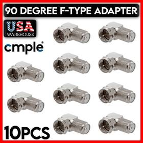 1196-zs Cmple 10 Pcs 90 F-type Adapter F Plug To Jack Right Angle Connector Coax Converter