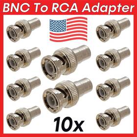 1197-as Cmple 10 Pack Rca Jack To Bnc Plug Adapter Coaxial M F Connector Converter